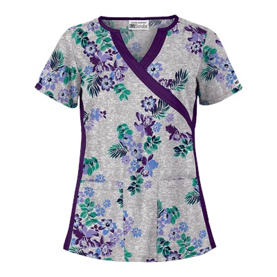 UA Floral Terrace Navy Print Scrub Top