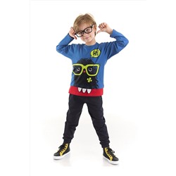 Denokids Hi Monster Canavar Erkek Çocuk Mavi T-shirt Pantolon Takım CFF-22S1-089
