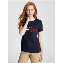 TOMMY HILFIGER FLAG STRIPE LOGO T-SHIRT