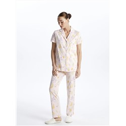 LC Waikiki Gömlek Yaka Desenli Kısa Kollu Kadın Pijama Takım, LCW DREAM                                            
                                            Gömlek Yaka Desenli Kısa Kollu Kadın Pijama Takım