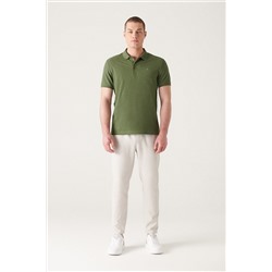 Haki %100 Pamuk Serin Tutan Polo Yaka T-Shirt