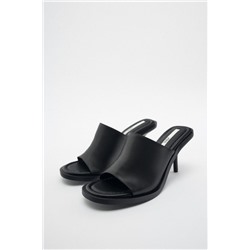 LEATHER HIGH-HEEL SANDALS