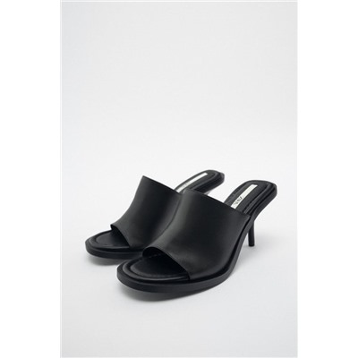 LEATHER HIGH-HEEL SANDALS