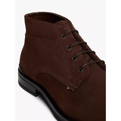 Lace-Up Suede Ankle Boot