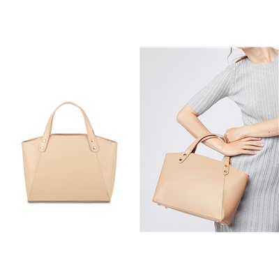 Bolso de piel Parl Nude y beige