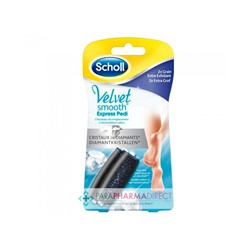 Scholl Velvet Smooth Express Pedi Rouleau Recharge aux Cristaux de Diamants Grain Extra Exfoliant Lot de 2