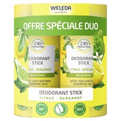 Weleda Deodorant Stick Citrus Bergamotte 2er Pack x 50 g