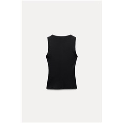 BUTTONED RIBBED T-SHIRT