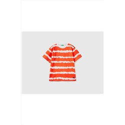 United Colors of Benetton Erkek Çocuk 88h Batik Desenli Penye T-shirt Kırmızı 223P35KEC10FU