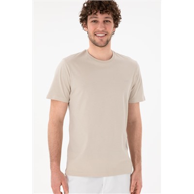 Erkek Regular Fit Bisiklet Yaka Taş Basic Tişört