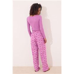 Pantalón largo viscosa estampado geométrico