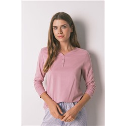 Camiseta manga corta algodón perchado rosa