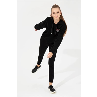 Kadın Siyah Kapüşonlu Sweatshirt