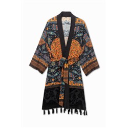 Kimono étnico borlas