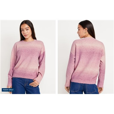 Cozy Crew-Neck Ombré Sweater
