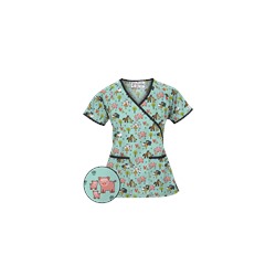 UA Country Time Cool Blue Mock Wrap Scrub Top