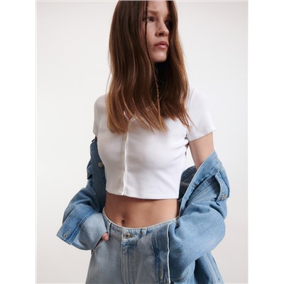 Crop Top mit hohem Baumwollanteil