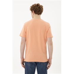 Erkek Regular Fit Bisiklet Yaka Somon Basic Tişört