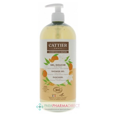Cattier Gel Douche Aloe Vera Clémentine Fleur d'Oranger Bio 1L