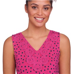 Damen Top mit Makramee-Spitze