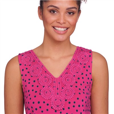 Damen Top mit Makramee-Spitze