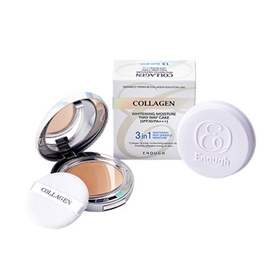 ★SALE★ Collagen Whitening Moisture Two Way Cake SPF28 PA+++ (Including Refill) #13, Осветляющая компактная пудра с колагеноми солнцезащитным фактором SPF 28 с запаской