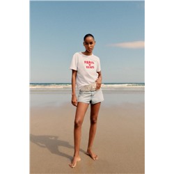 T-SHIRT WITH SLOGAN