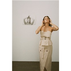 GABARDINE TOP WITH BELT
