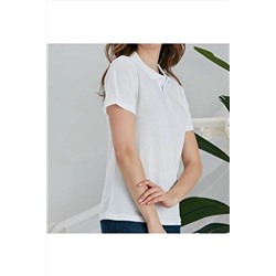 OKULCA Unısex Penye Beyaz Polo Yaka Okul Tişörtü Okul22