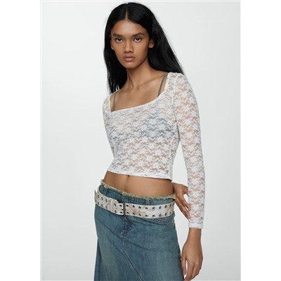 Top encaje floral