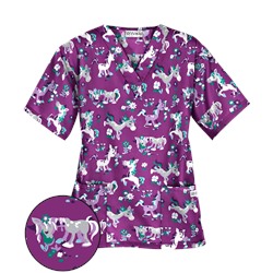 UA Frolic In The Flowers Berry Burst Scrub Top