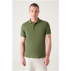 Haki %100 Pamuk Serin Tutan Polo Yaka T-Shirt