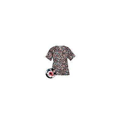 UA Passion Posies Black Print Scrub Top