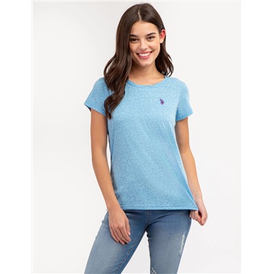 TWIST NECK SNOW YARN T-SHIRT