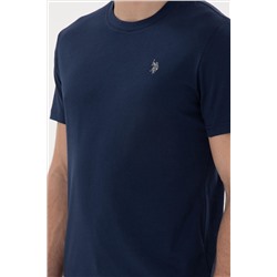 Erkek Regular Fit Bisiklet Yaka Lacivert Basic Tişört