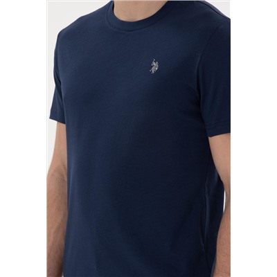 Erkek Regular Fit Bisiklet Yaka Lacivert Basic Tişört