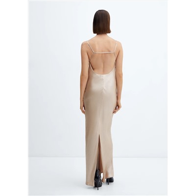 Vestido satinado espalda abierta