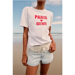 T-SHIRT WITH SLOGAN