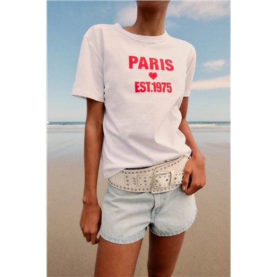 T-SHIRT WITH SLOGAN