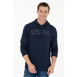 Erkek Lacivert Kapüşonlu Basic Sweatshirt