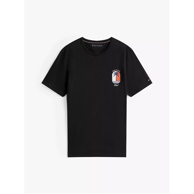 Palm Tree Logo Slub Cotton T-Shirt