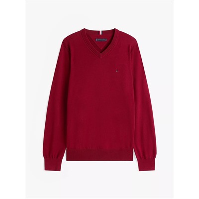Solid Logo V-Neck Sweater