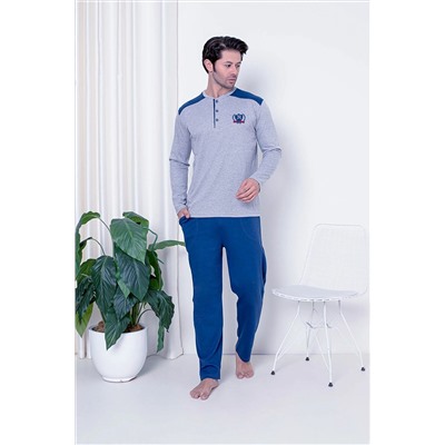 AHENGİM Erkek Pijama Takımı Interlok Omuz Parçalı Pamuklu Mevsimlik M70072269 1-2-10001212