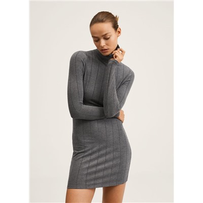 Vestido punto cuello alto -  Mujer | MANGO OUTLET España