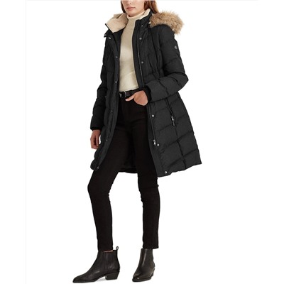 Lauren Ralph Lauren Faux-Fur-Trim Hooded Down Puffer Coat, Created for Macy's