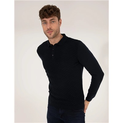 Lacivert Slim Fit Kazak