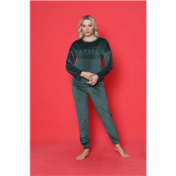 AHENGİM Genç Pijama Takımı Fransız Kadife Amore Baskılı Maça Manşet Mevsimlik W20432250 1-2-10001191