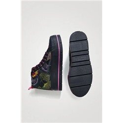Zapatilla alta plataforma cuadros