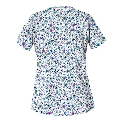 UA Ditzy Bouquet Navy Print Scrub Top