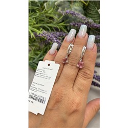 0072с-223 Серьги 2 Кристалл Swarovski Австрия Светло-розовый 1,020